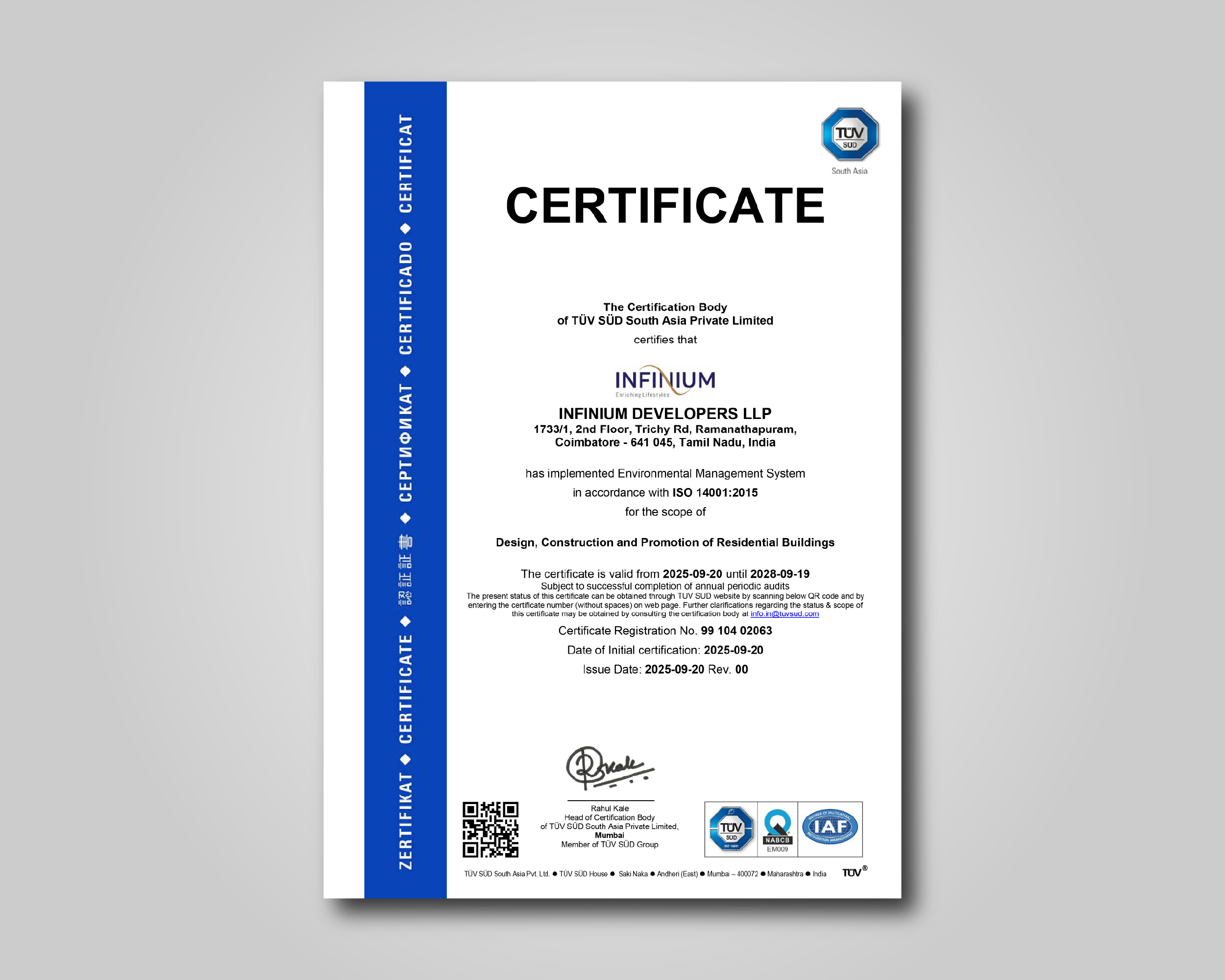 TÜV SÜD Certification 9001