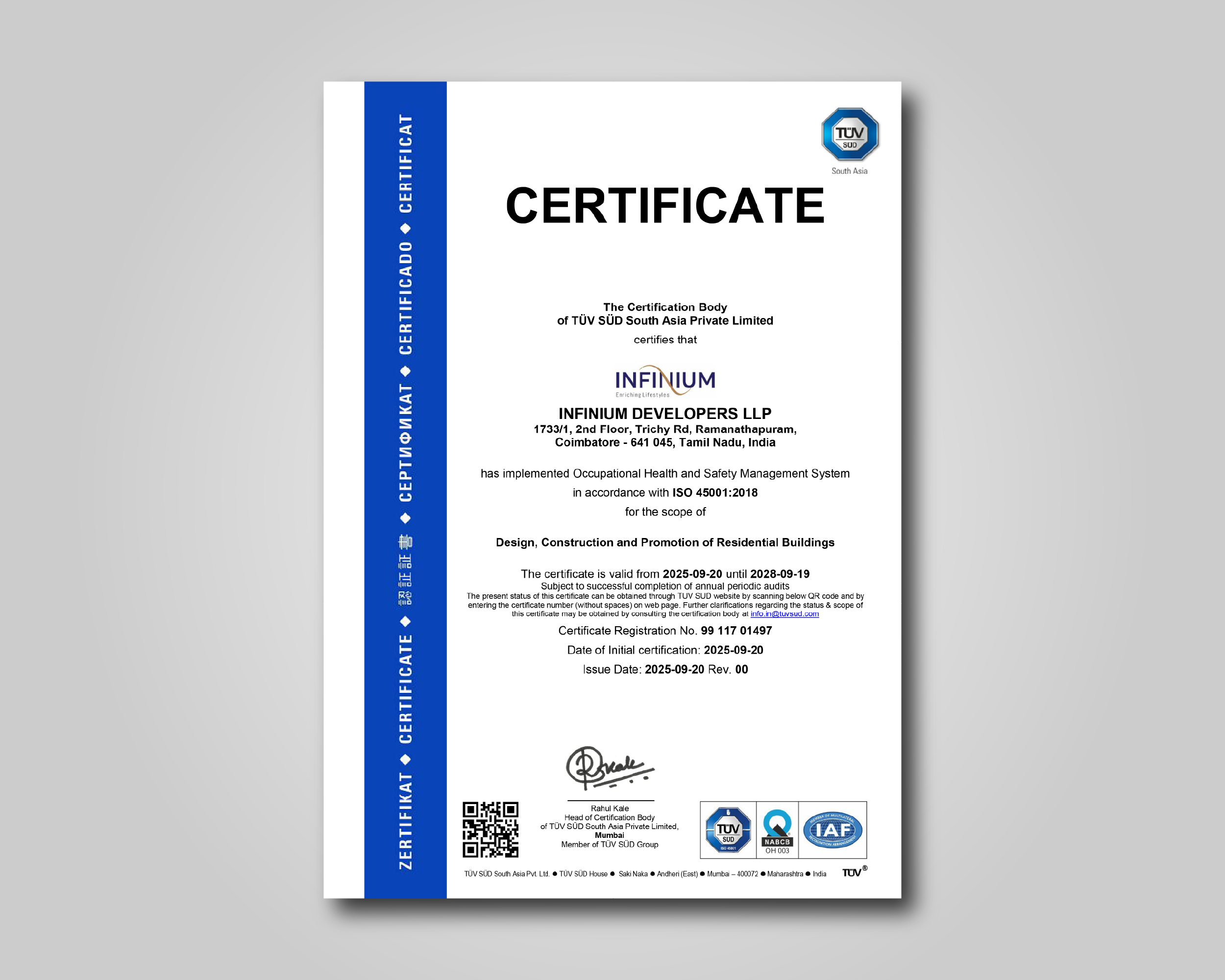 TÜV SÜD Certification 45001